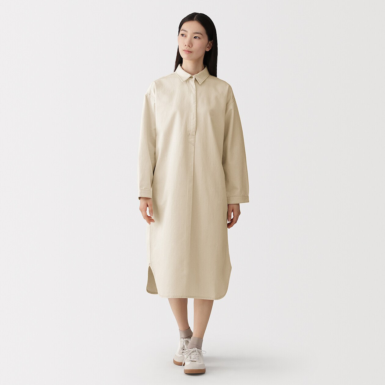Women's Kapok Blend Twill Lightweight Shirt Dress
