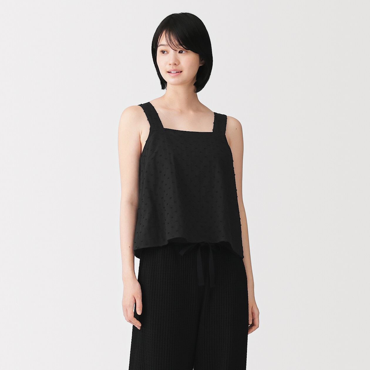 Women’s Double Gauze Dotted Dobby Sleeveless Top