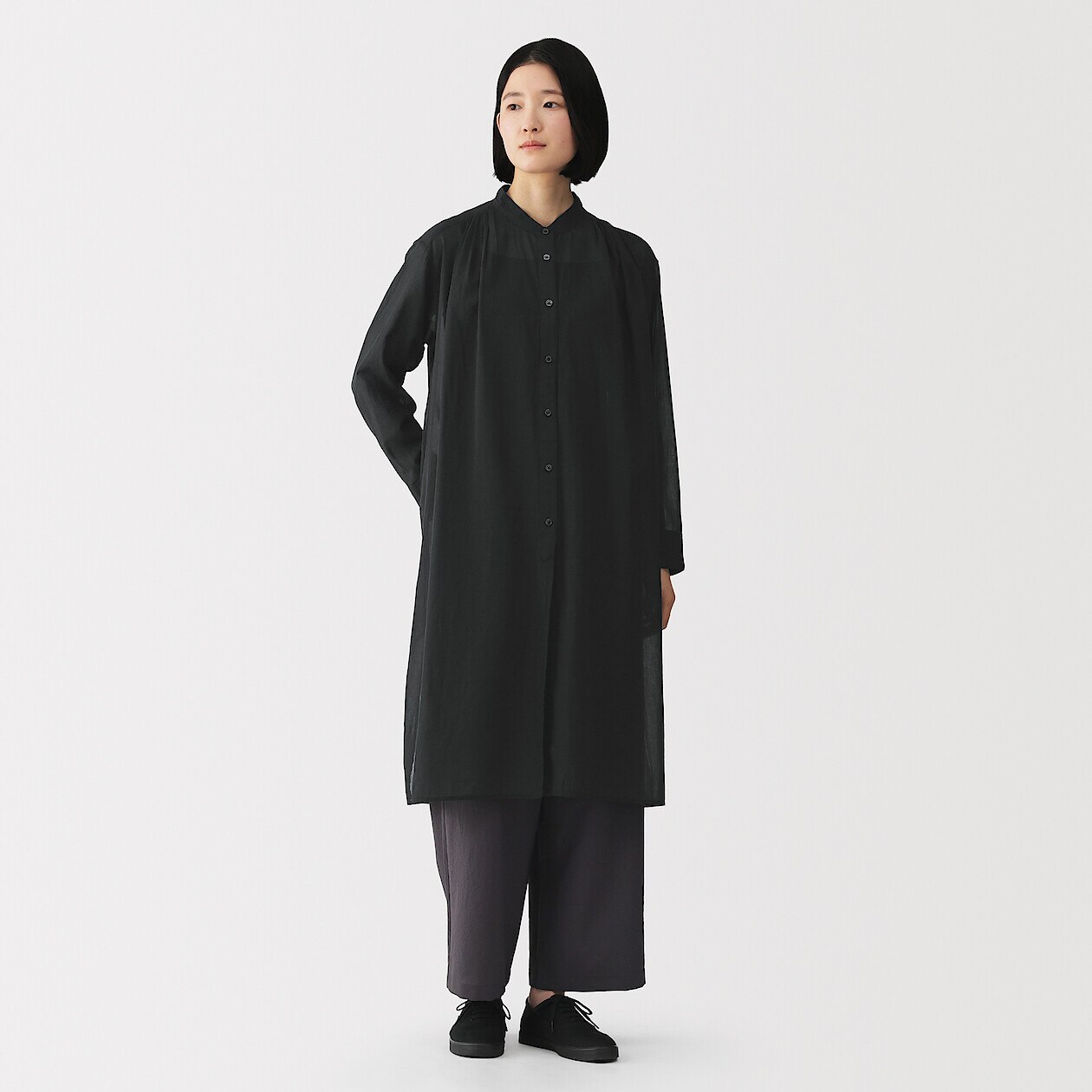 Women's Organic Cotton High Twist Sheer Shirt Dress
