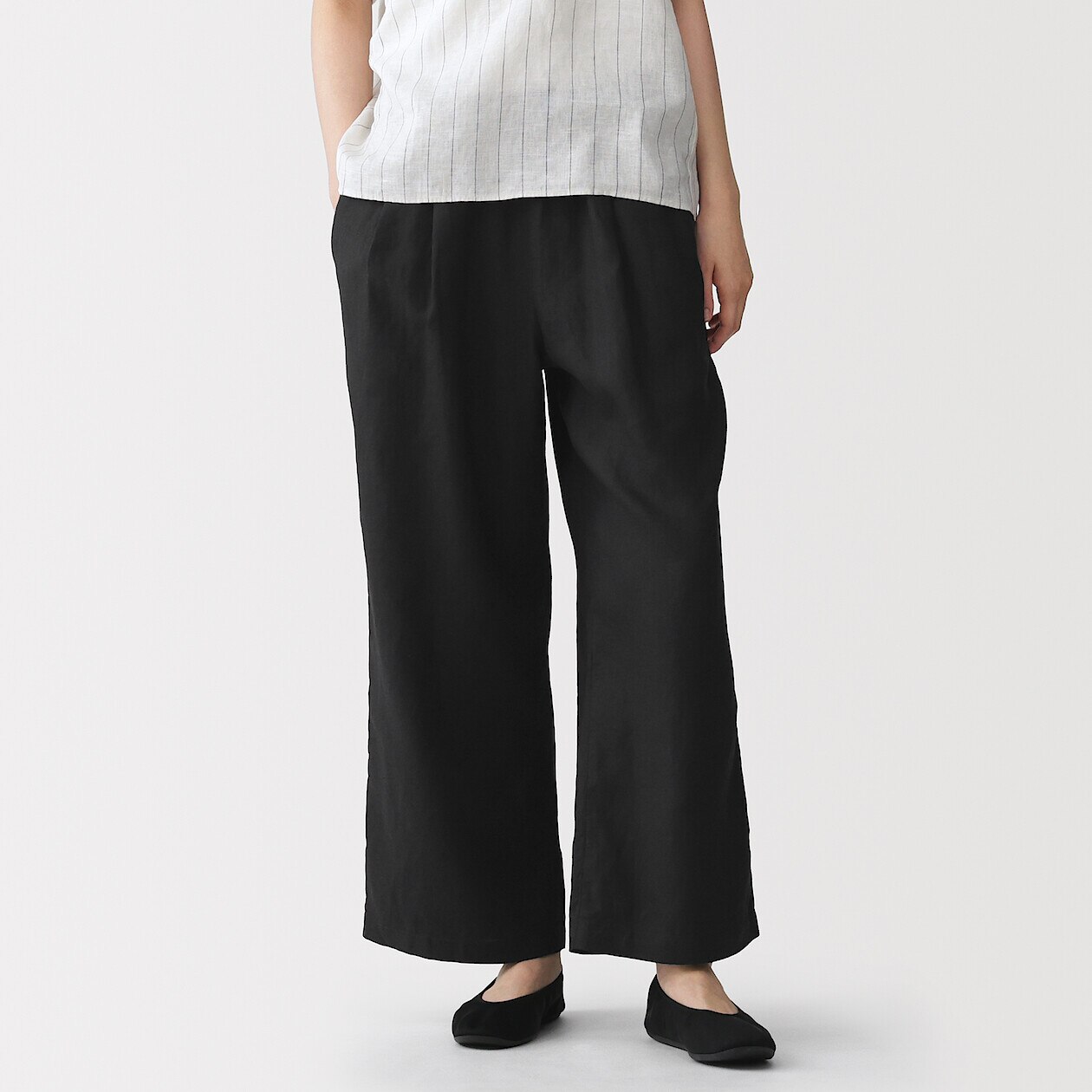 Women's Washed Linen Wide Leg Trousers