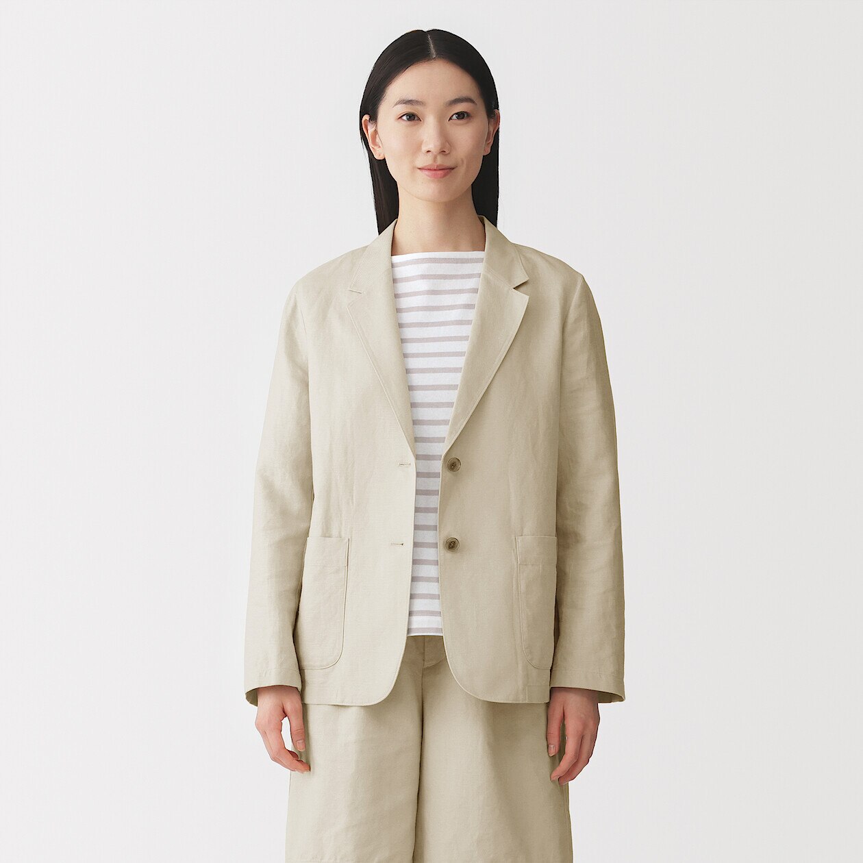 Women's Hemp Blend Twill Tailored Jacket