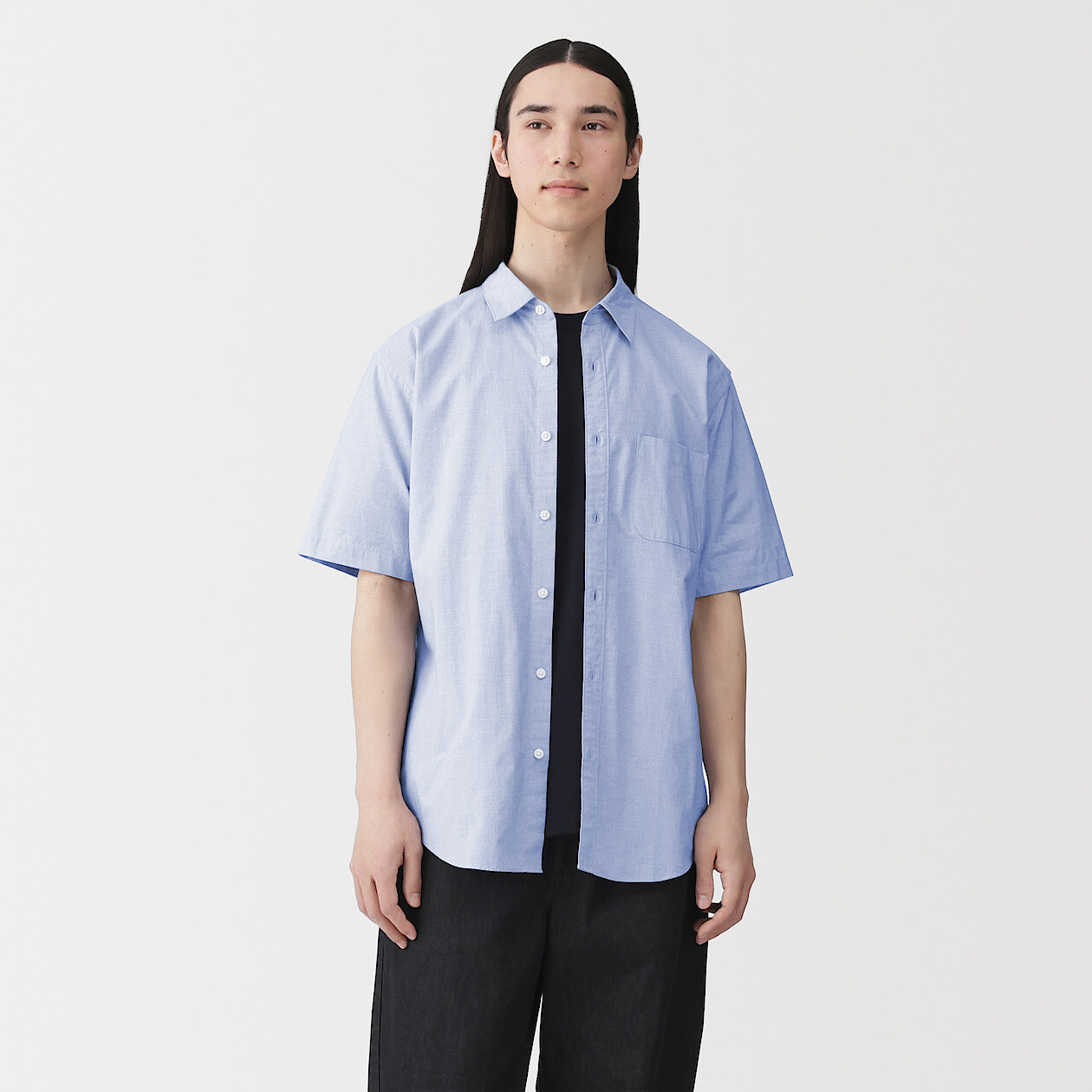 Men's Washed Broad Cotton Relaxed Fit Short Sleeve Shirt