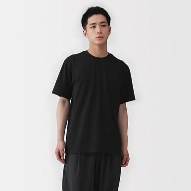 Muji Men's Smoky Brown | Jersey Crew Neck Short Sleeve T‐Shirt Xs