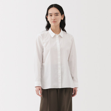 Muji Women's White | Washed Broad Cotton Shirt Xs