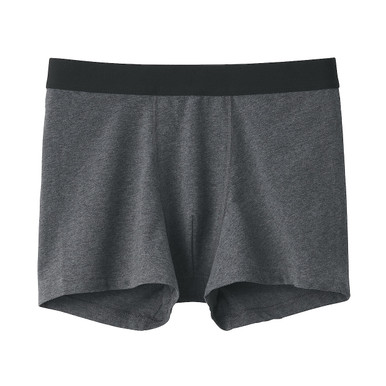 Muji Men's Charcoal Grey | Cotton Jersey Boxer Briefs M
