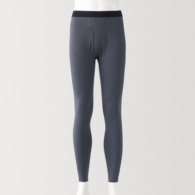 Muji Men's Dark Grey | Warm Cotton Long Johns Xs