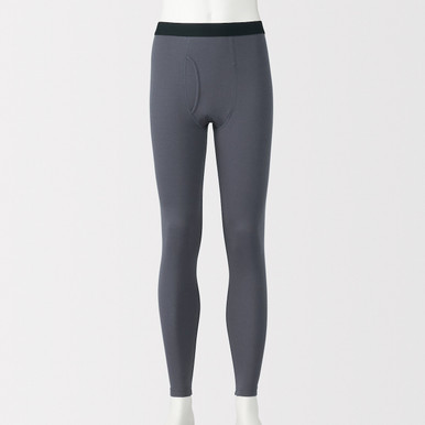 Muji Men's Dark Grey | Warm Thick Cotton Long Johns Xl