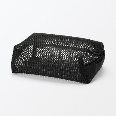 Muji Khaki | Polyester Mesh Travel Bag With Zip ‐ Small S