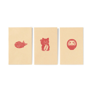 Muji | Bamboo Paper Small Envelopes With Lucky Charm Designs - Kraft One Size