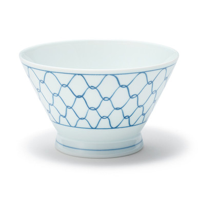 Muji | Hasami Ware Porcelain Rice Bowl ‐ Mesh Pattern, Large