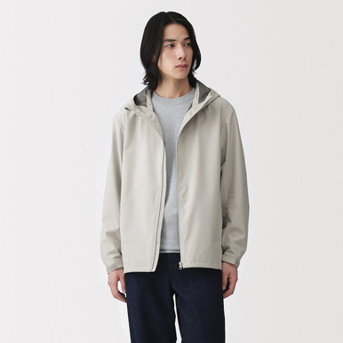 Muji  Men's Water‐Repellent Hooded Jacket S Unisex Dark Navy