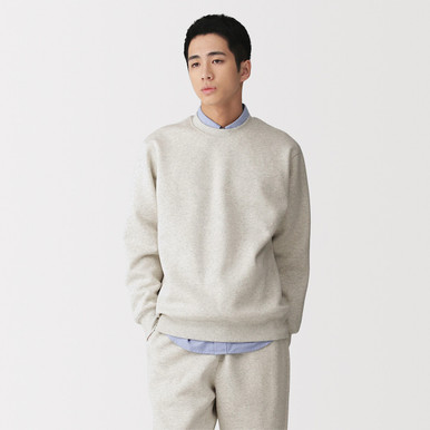 Muji Men's Navy | Cotton Blend Crew Neck Sweatshirt Xs