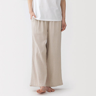 Muji Women's Light Beige | Crepe Gauze Lounge Trousers Xs