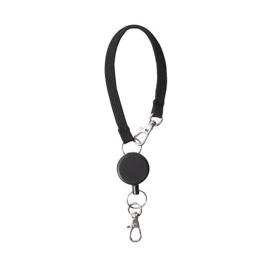 Muji Black | Retractable Reel Strap For Card Holders One Size