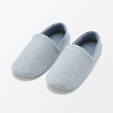 Muji Dark Grey | Cotton Pile Foldable Travel Slippers With Bag L