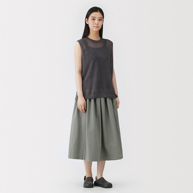 Muji Women's Grey | Washi Blend Gathered Skirt S