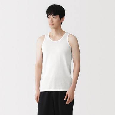 Muji Men's Black | Organic Cotton Moisture-Wicking Mesh Vest L