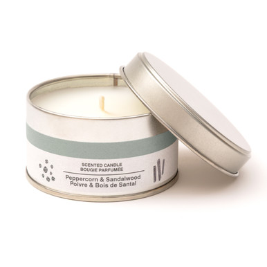 Muji Black/Amber | Peppercorn And Sandalwood Tin Candle
