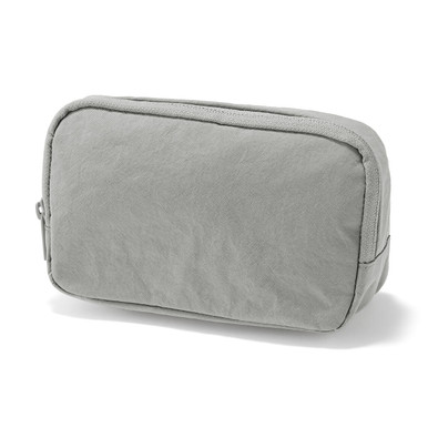 Muji Grey | Textured Nylon Zip Bag - Large One Size