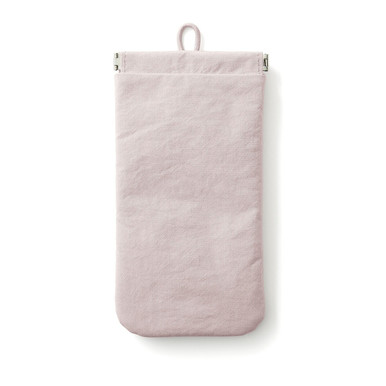 Muji Pink | Textured Nylon One-Touch Closure Pouch - Medium One Size
