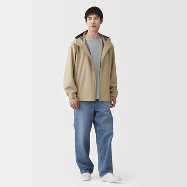 Muji Men's Beige | Water‐Repellent Hooded Jacket Xl