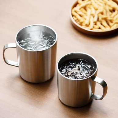 Muji Silver | Stainless Steel Mug - 380 Ml, Ml