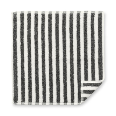 Muji Charcoal Grey Stripes | Organic Cotton Soft Towelling Handkerchief - Stripe Bath Sheet