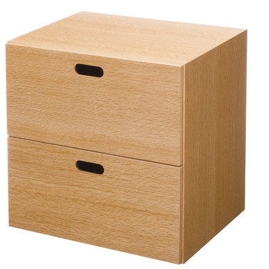 Muji  Oak Drawer Unit ‐ 2 Tier 1 X Unisex Grain