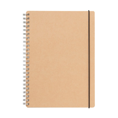 Muji Beige | High Quality Paper Double Ring Notebook With Rubber Band A5
