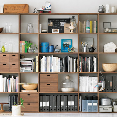 Muji Grain | Walnut Cube Shelving Unit ‐ 5 Tier