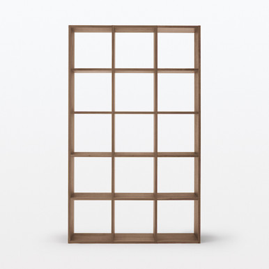Muji Grain | Walnut Cube Shelving Unit ‐ 5 Tier, 15 Cube