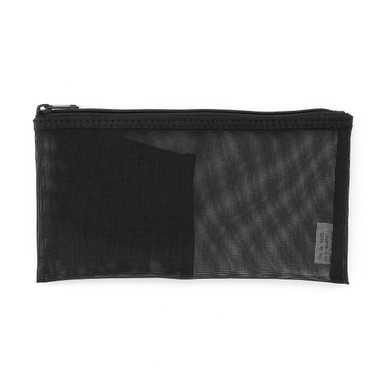 Muji Black | Nylon Pen Case With Pocket One Size