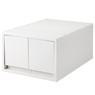 Muji White | 2 Drawer Desktop Storage Unit - 26 X 37 X 17.5 Cm
