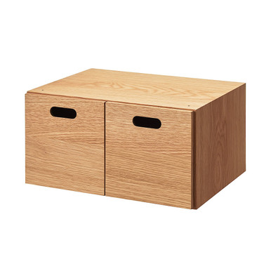 Muji Oak Cube Drawer Unit ‐ 1 Tier, 2 Drawer Unisex Grain