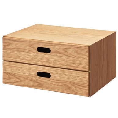 Muji Grain | Oak Drawer Unit ‐ 2 Tier Half Height