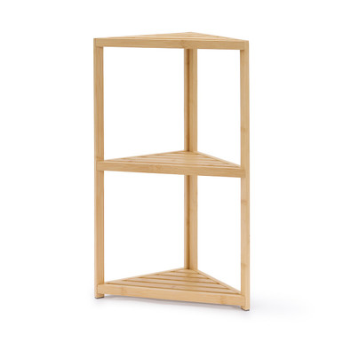 Muji Light/Grain | 3 Tier Bamboo Corner Shelf Unit One Size