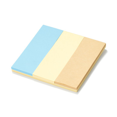Muji Yellow/Blue | Sticky Plain Note Square Pad‐ Double Sided One Size