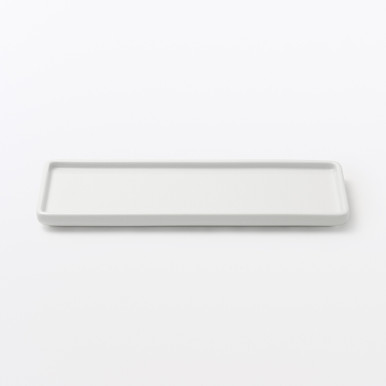 Muji  Porcelain Tray - 23.5 X 9.5 X 1.5 Cm Unisex White