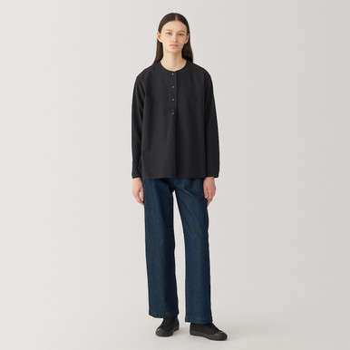 Muji Women's Dark Navy | Washi Blend Painter's Pants 24 Inch