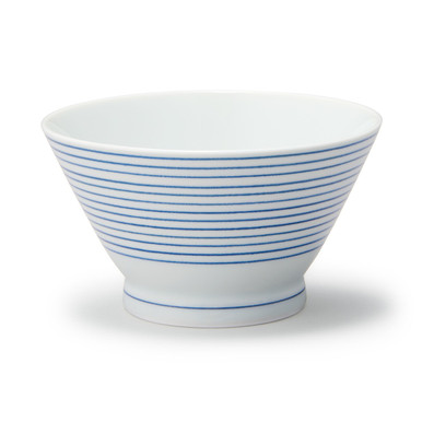 Muji | Hasami Ware Porcelain Rice Bowl ‐ Stripe Pattern, Small
