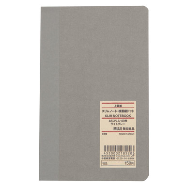 Muji Light Grey | High Quality Paper Slim Notebook A6