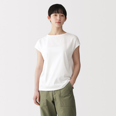 Muji Women's Smoky Green | Jersey Cap Sleeve T‐Shirt Xs
