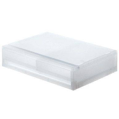Muji | 2 Drawer Desktop Storage Unit - Clear - 37 X 26 X 9 Cm