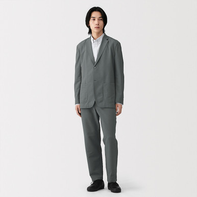 Muji Men's Dark Navy | Seersucker Blend Jacket M