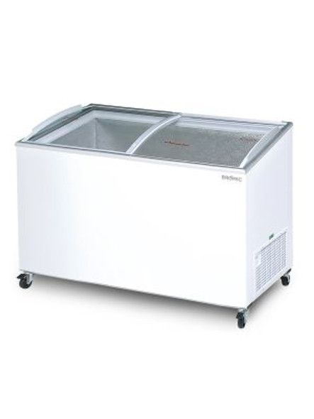 Bromic CF0600ATCG Angled Glass Top 555L Display Chest Freezer.