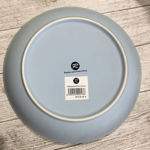 9" Rice Plate White/Blue