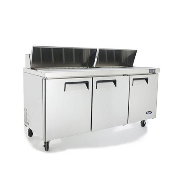 Atosa MSF8304 Three Door Sandwich Prep Table Refrigerator.