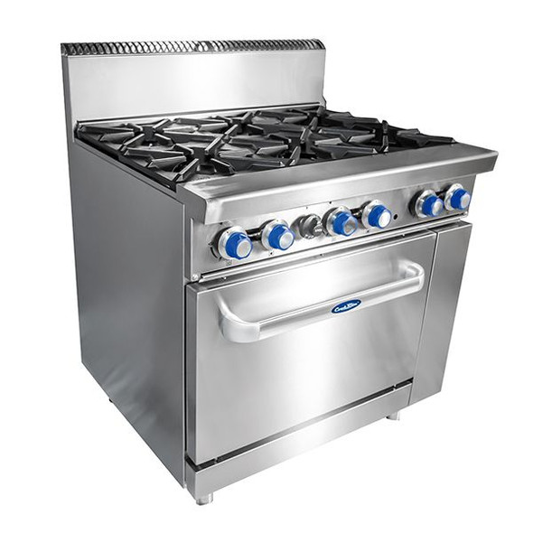 Cookrite AT80G6B-O 6 Burner With Oven -