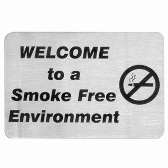 WALL SIGN- E. SMOKE FREE SIGN 18/10 120x80mm