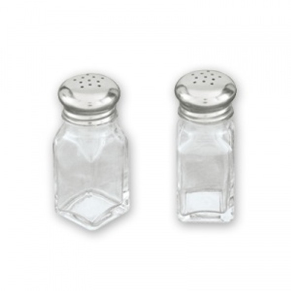 SALT & PEPPER SHAKER -SQUARE GLASS (BOX 12)